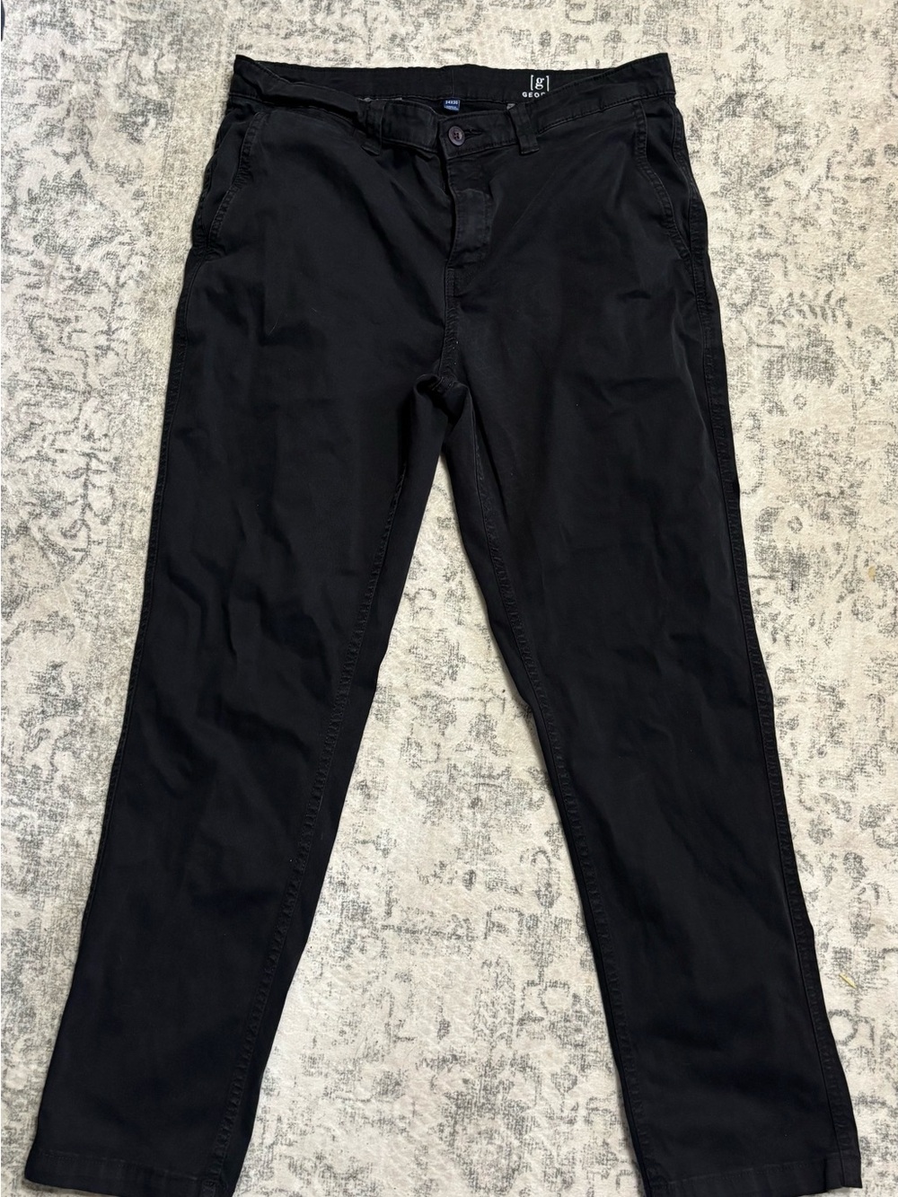 George Men's Black Chino Pants
